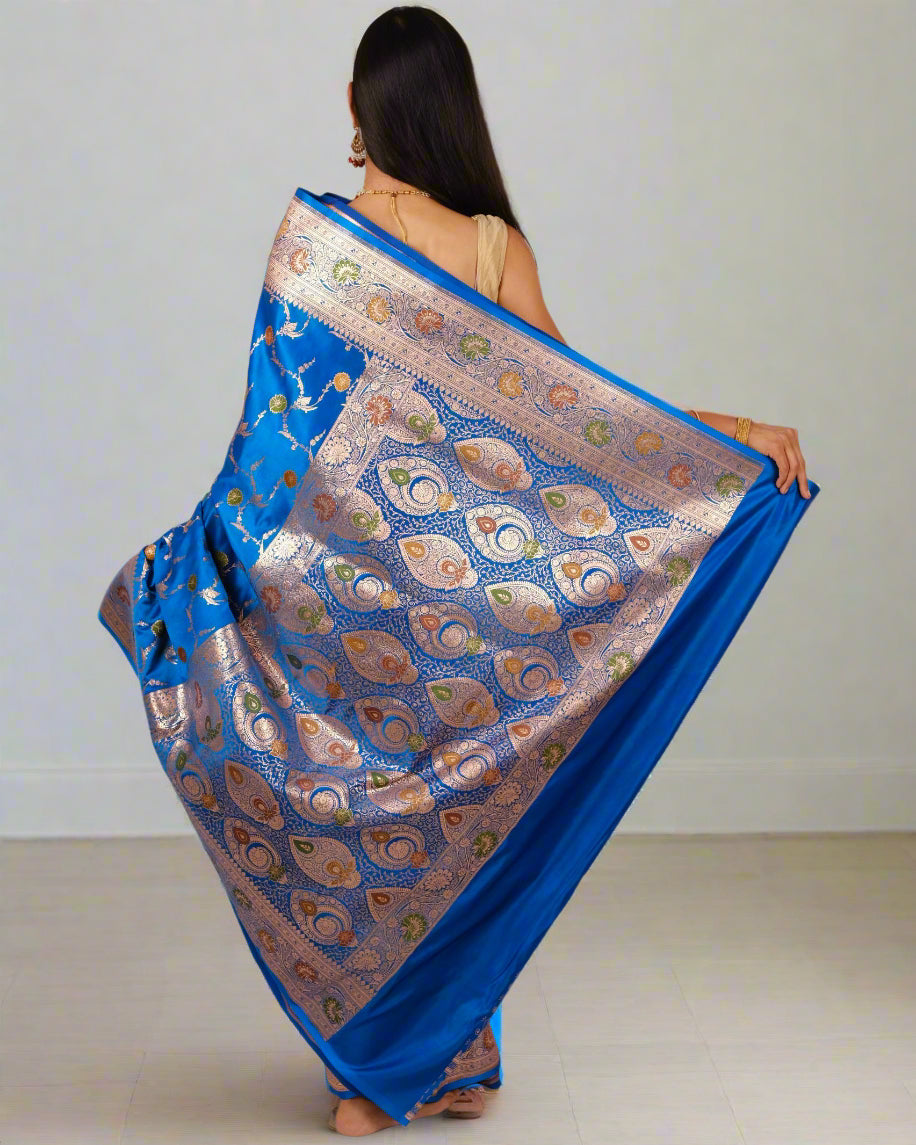 Blue Katan Meena - Banarasi Saree
