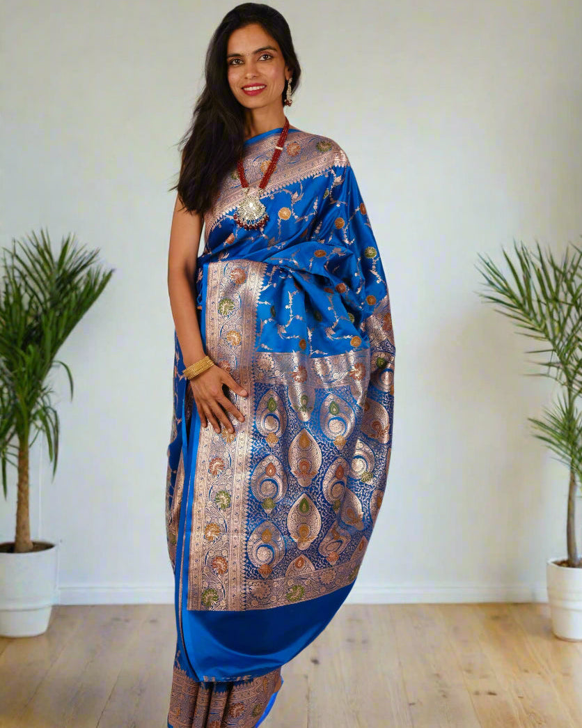 Blue Katan Meena - Banarasi Saree
