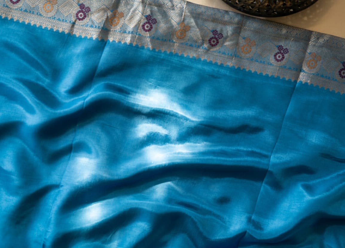 Kashi Dola Blue with Meenakari jaal