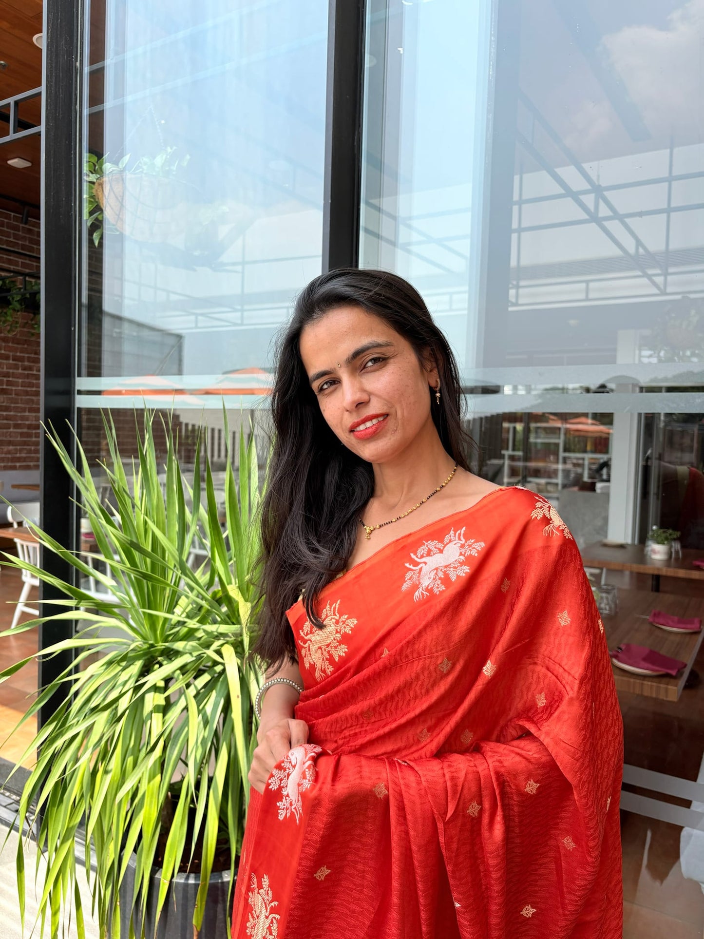 Kashi Mashru - Kesari Sona Roopa Banarasi saree