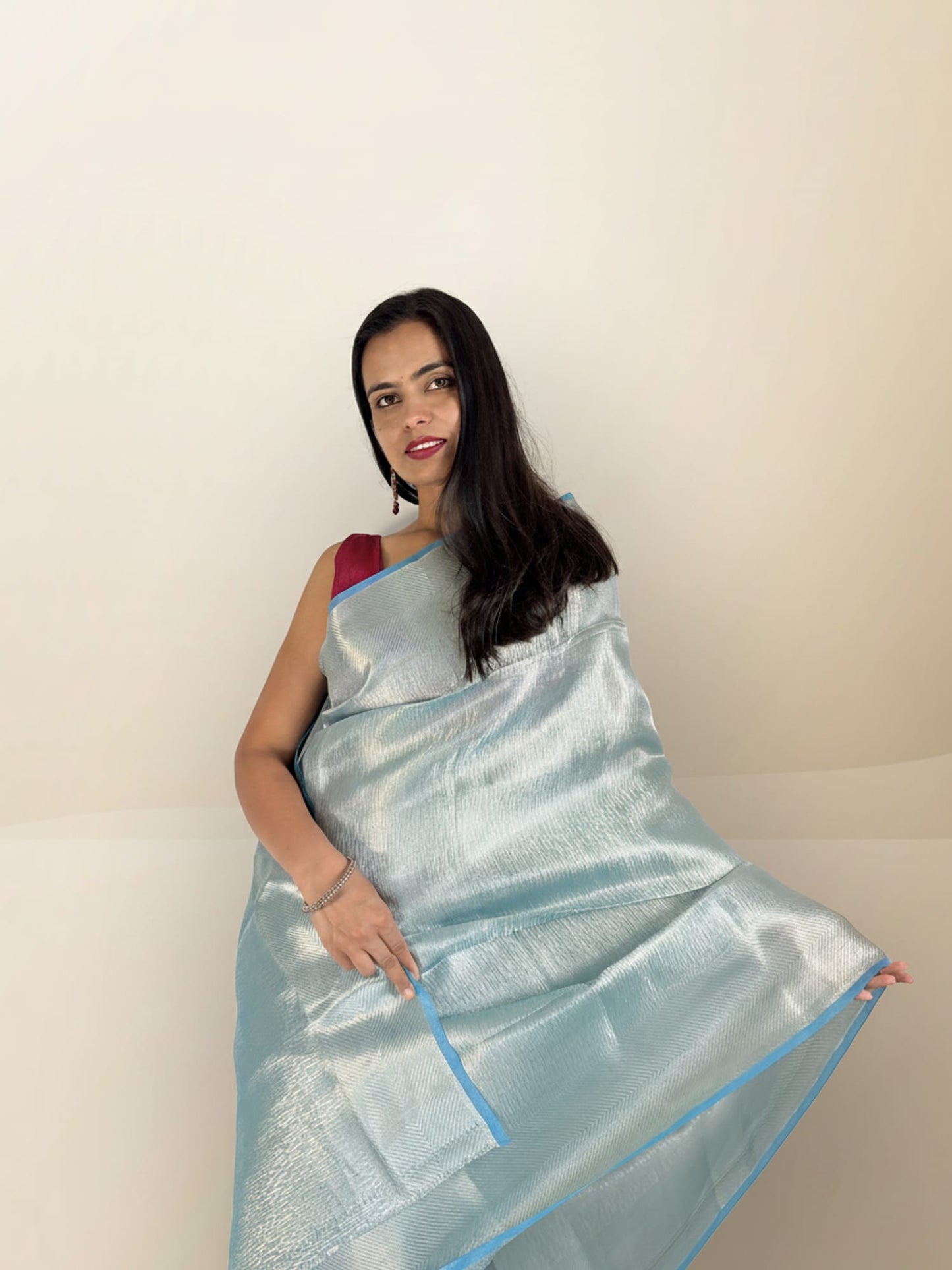 Blue Brocade Saree