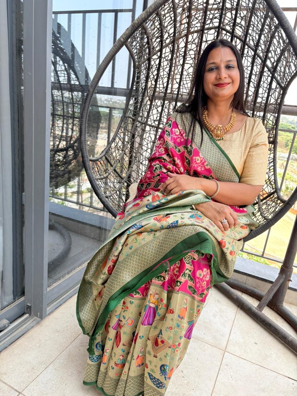 Kashi Rangkaat Pink Green
