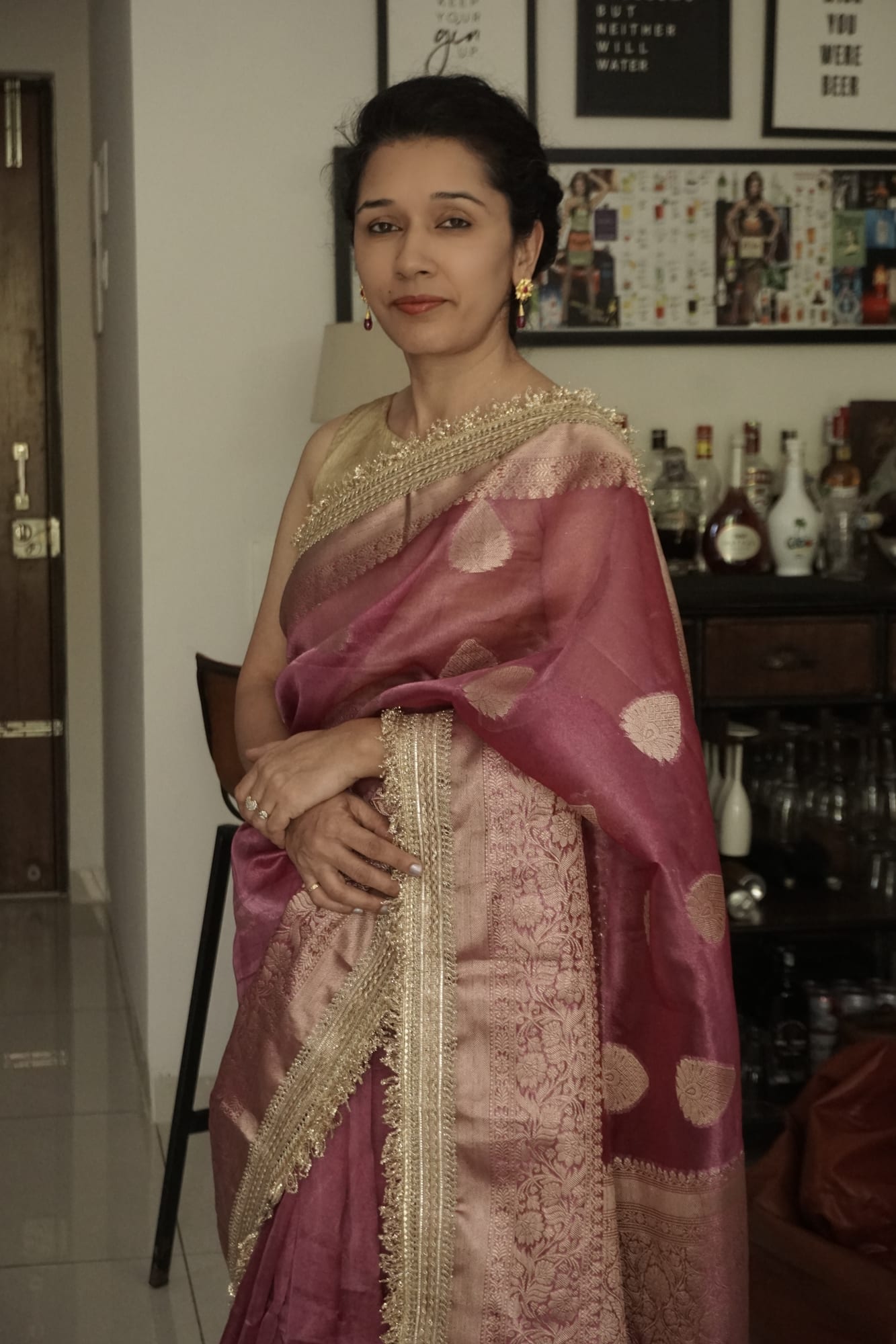 Maharani Tissue Silk- Peach Pink