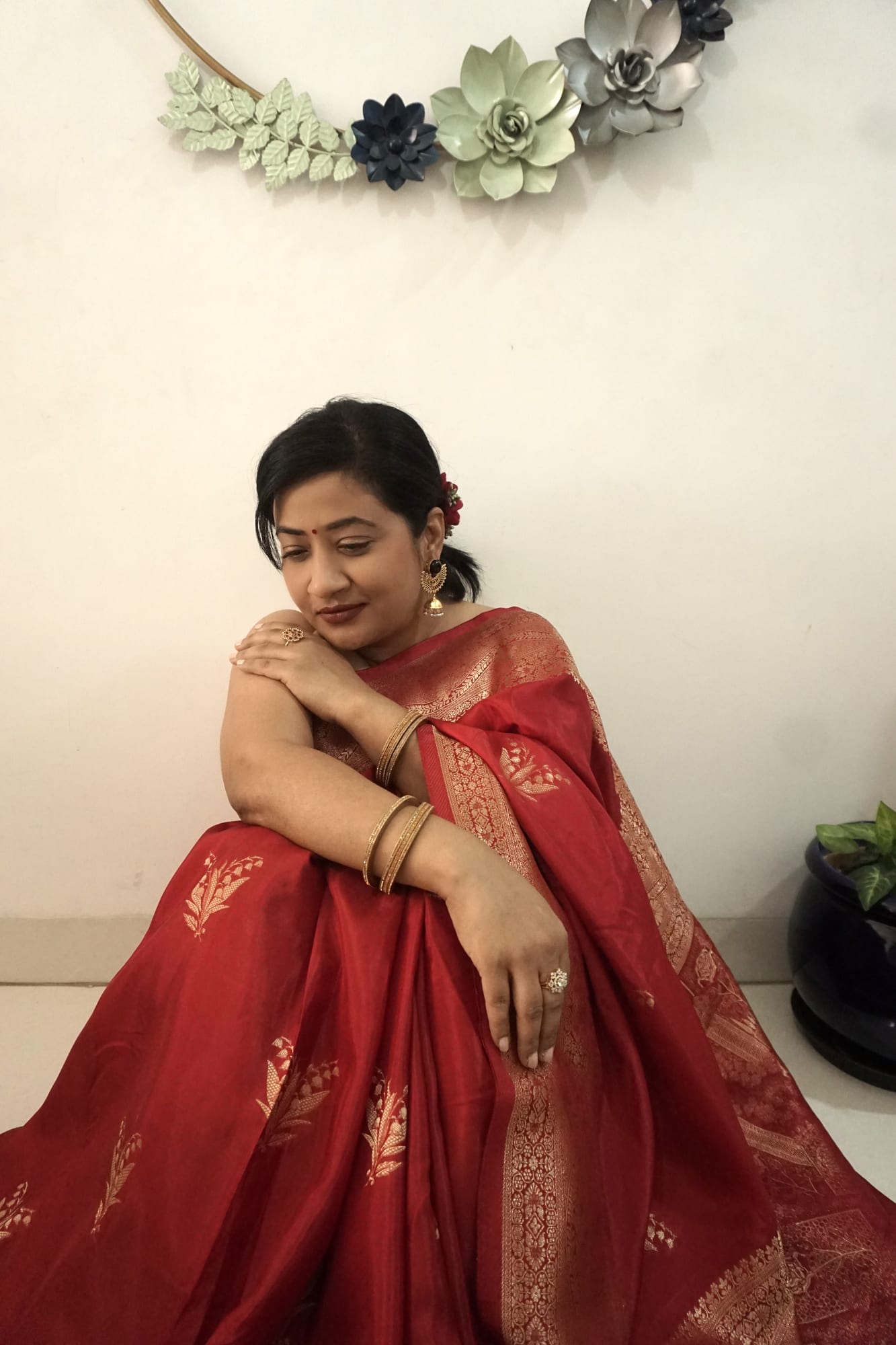 Kashi crepe- Gehra laal