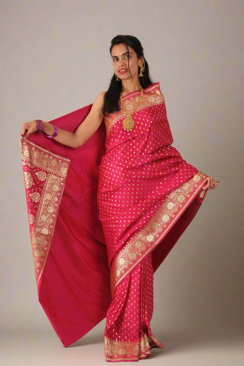 Gajari Katan - Banarasi Saree