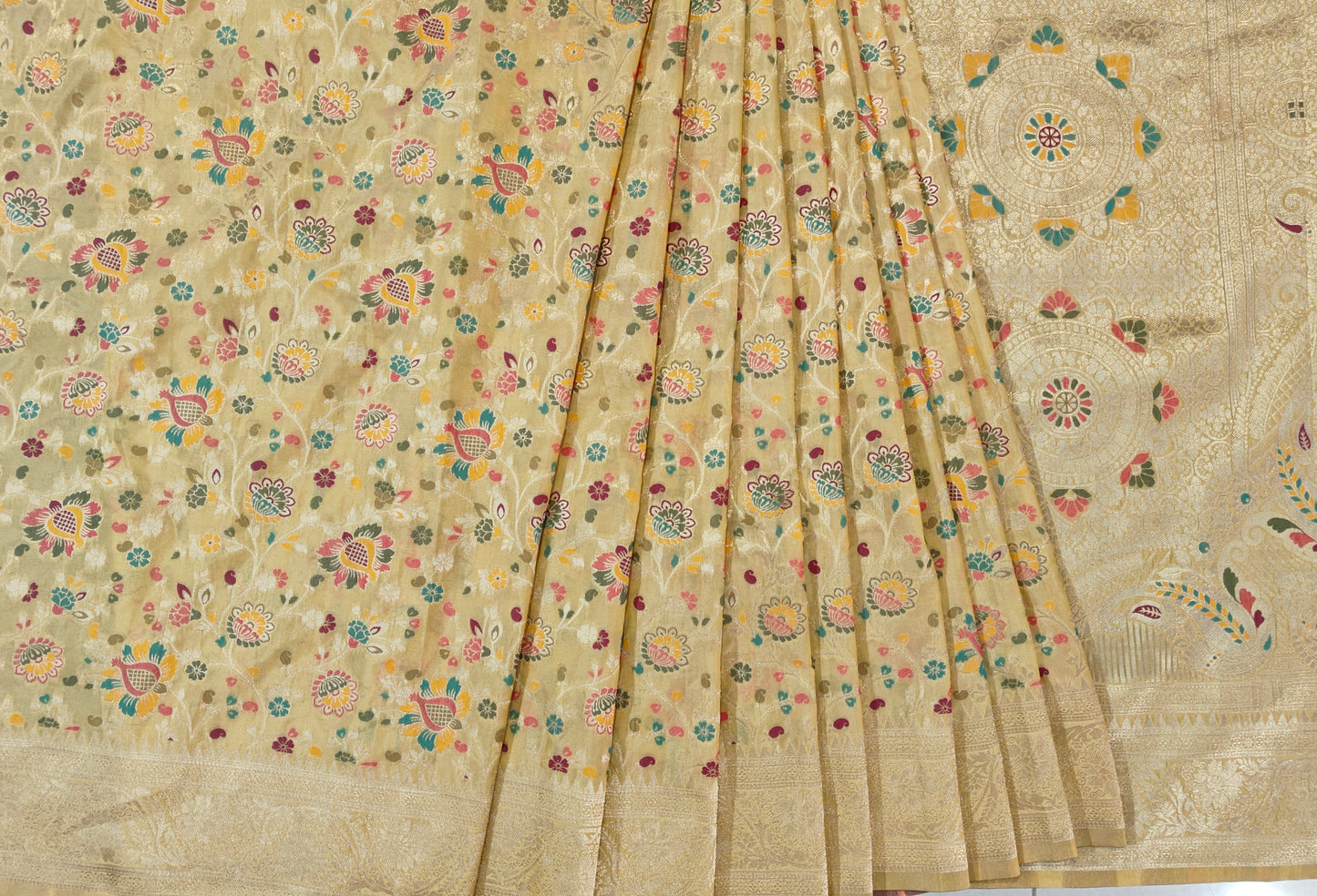 Golden Mashru Silk - Banarasi Saree
