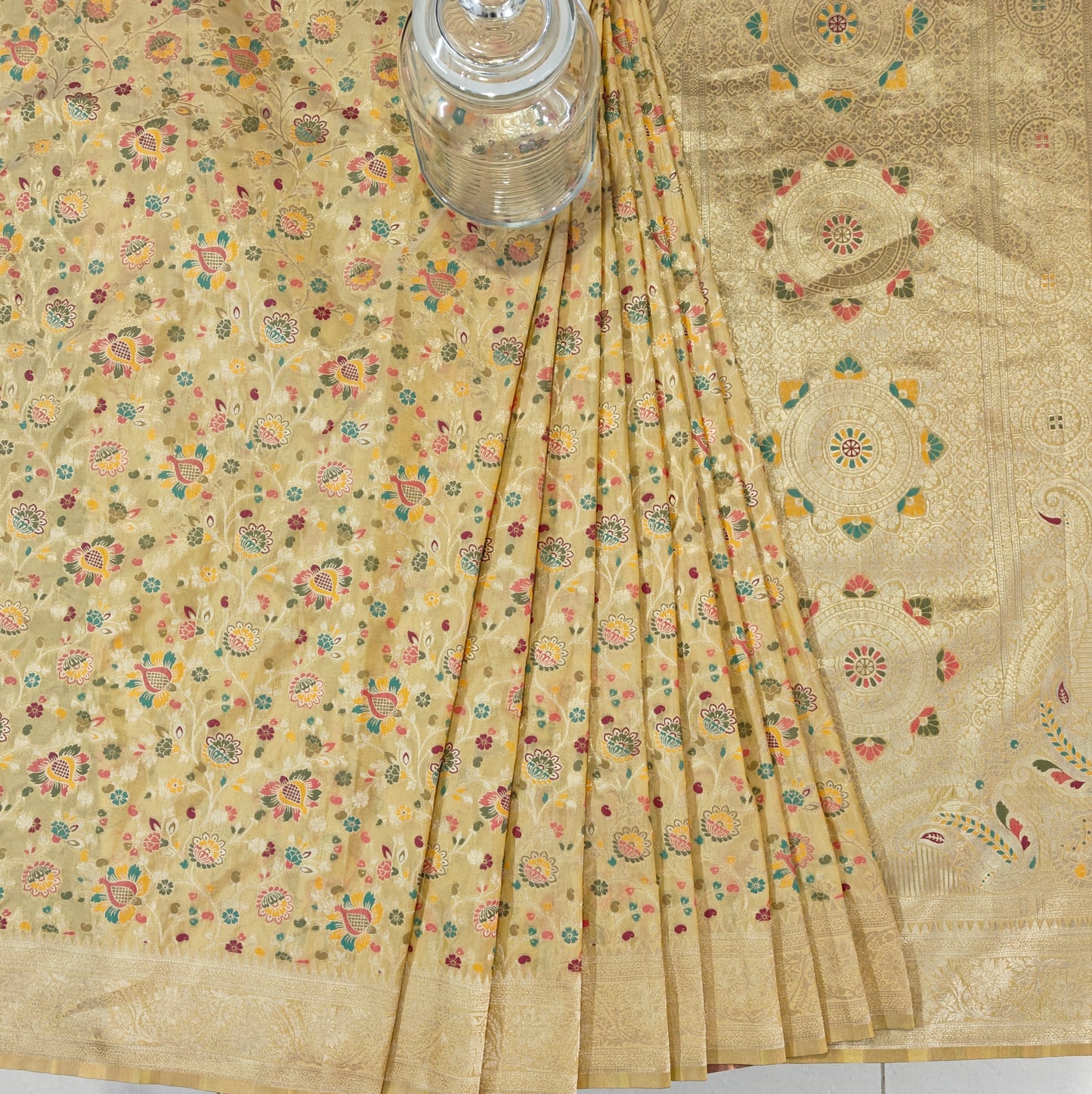 Golden Mashru Silk - Banarasi Saree