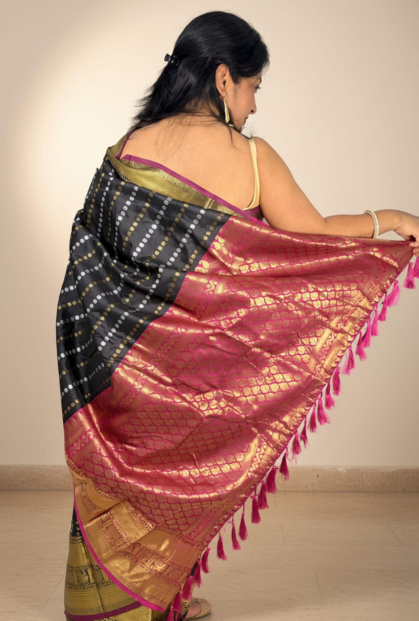 Black Brocade Saree