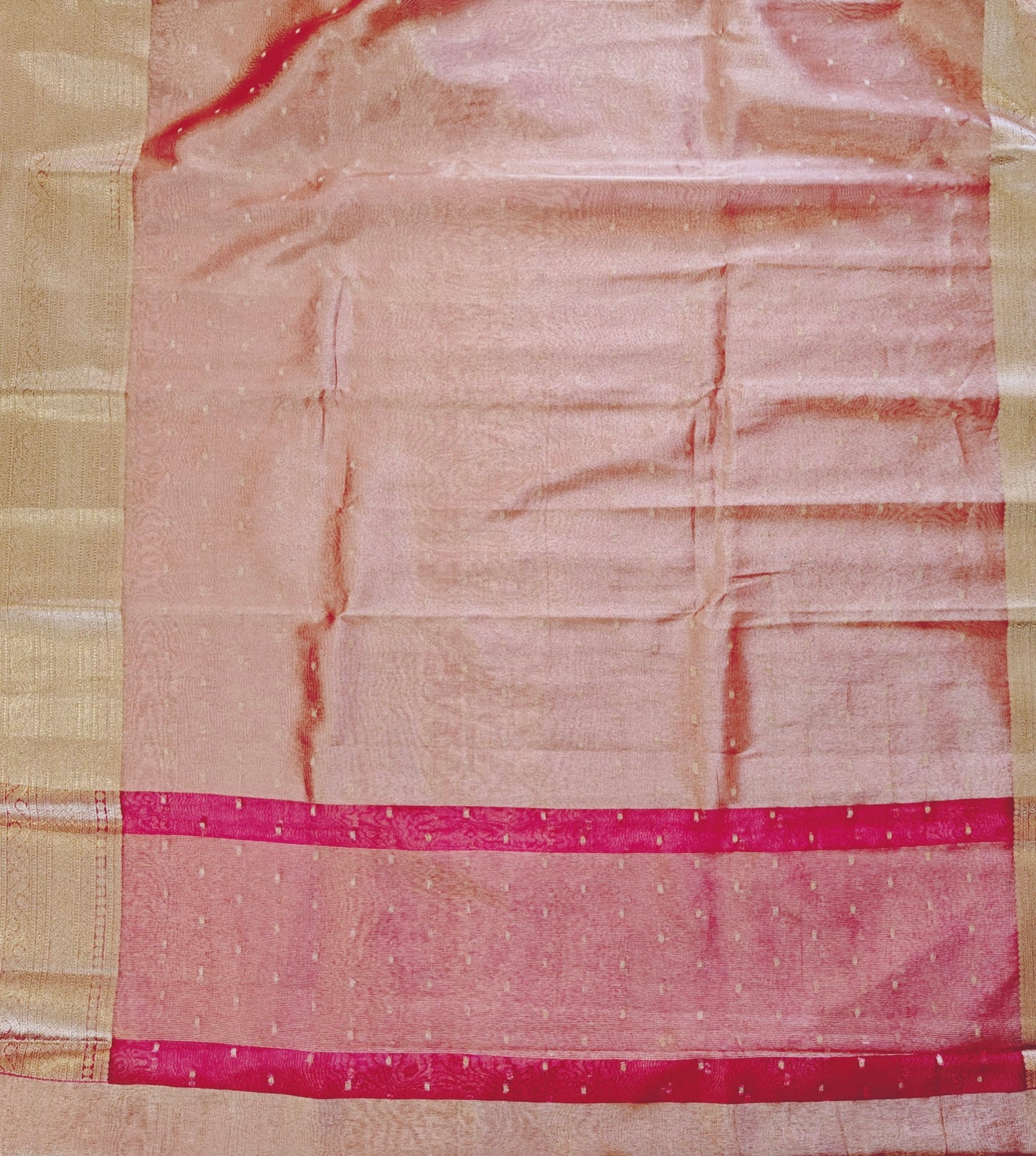 Pinkish Maroon Tissue Silk - Banarasi Saree