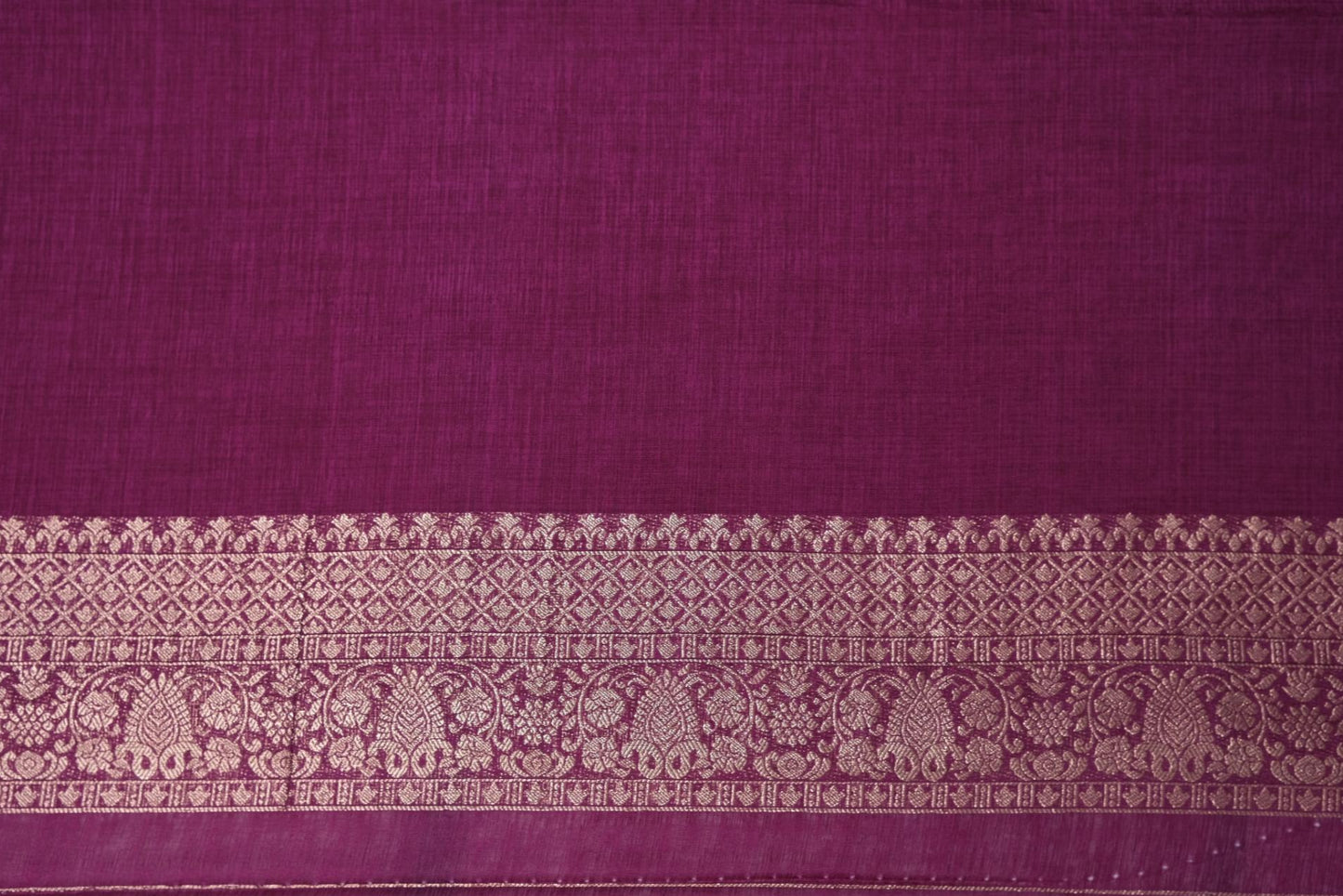 Matching blouse of Purple Russian Chinnon Banarasi saree by Silken Saga