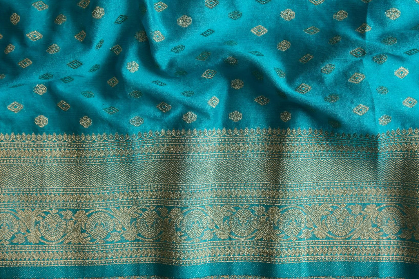Royal Pink Crushed Georgette - Banarasi Saree