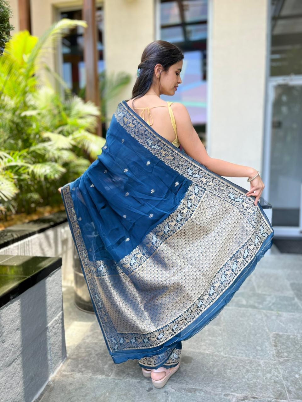 Kashi Mashru- Teal Blue