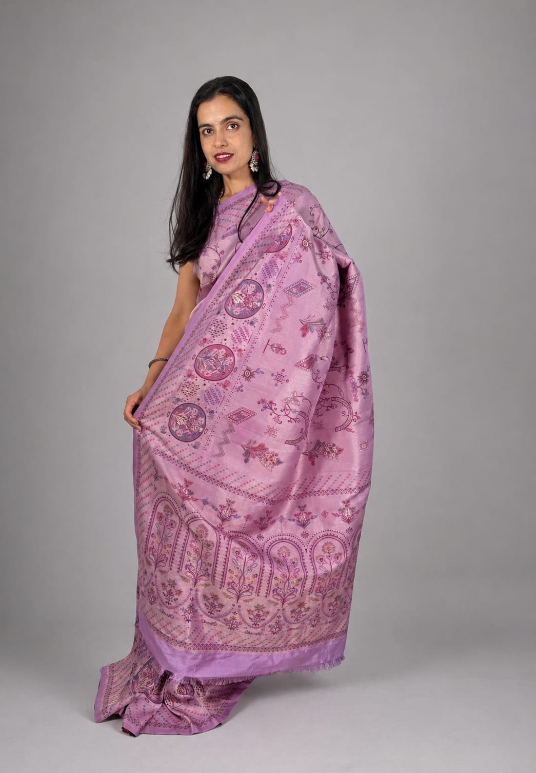 Kashi Pashmina - Light Purple Saree