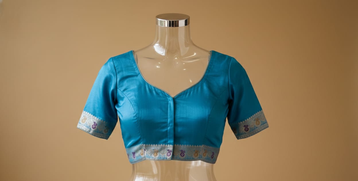Kashi Dola Blue with Meenakari jaal
