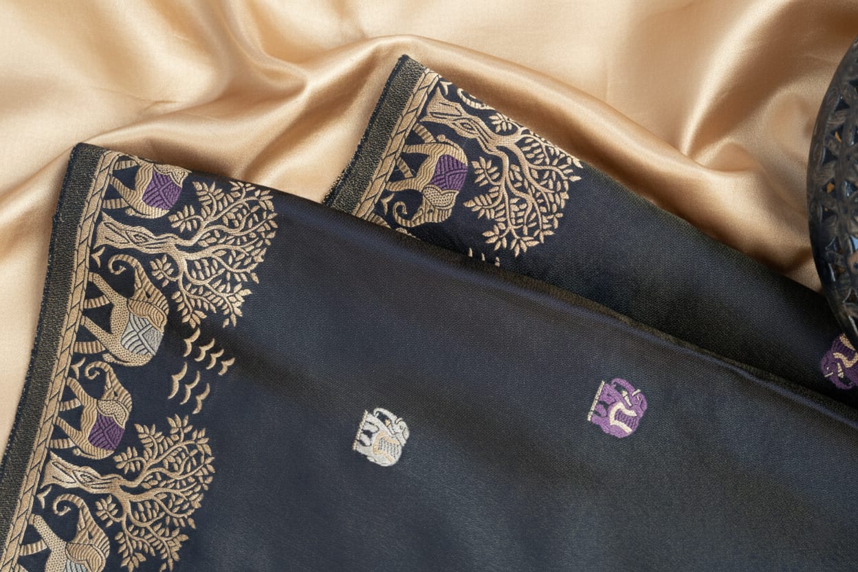 Kashi Mashru - Black golden tinge