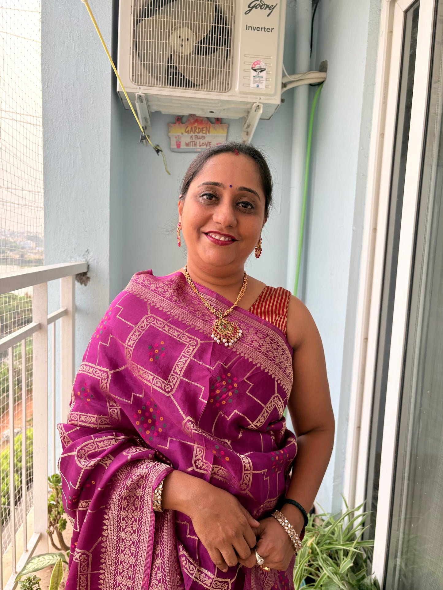 Kashi Crepe - Light Purple Bandhej Banarasi