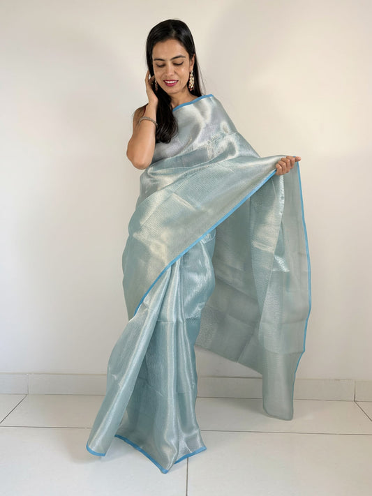 Blue Brocade Saree