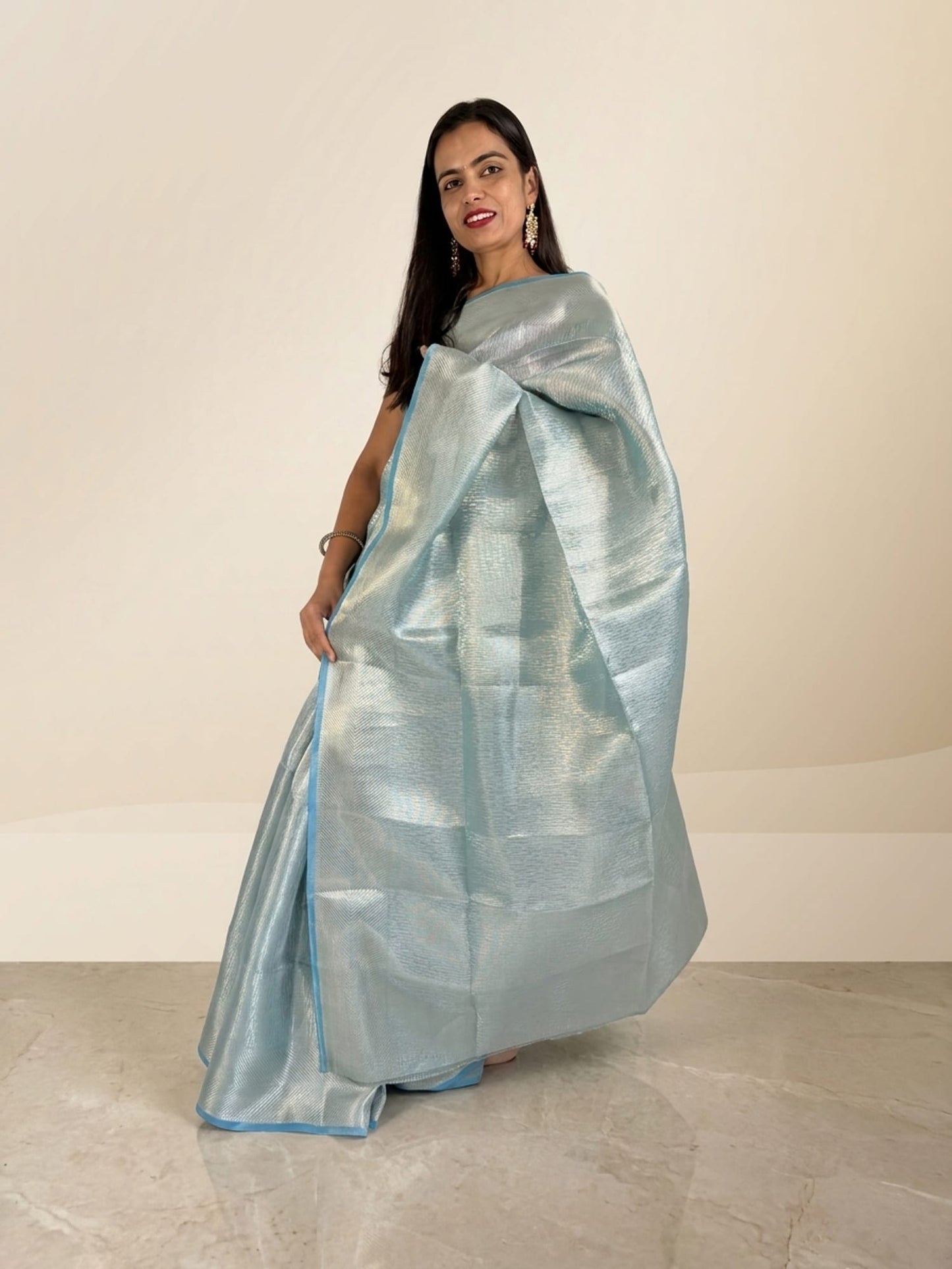Blue Brocade Saree