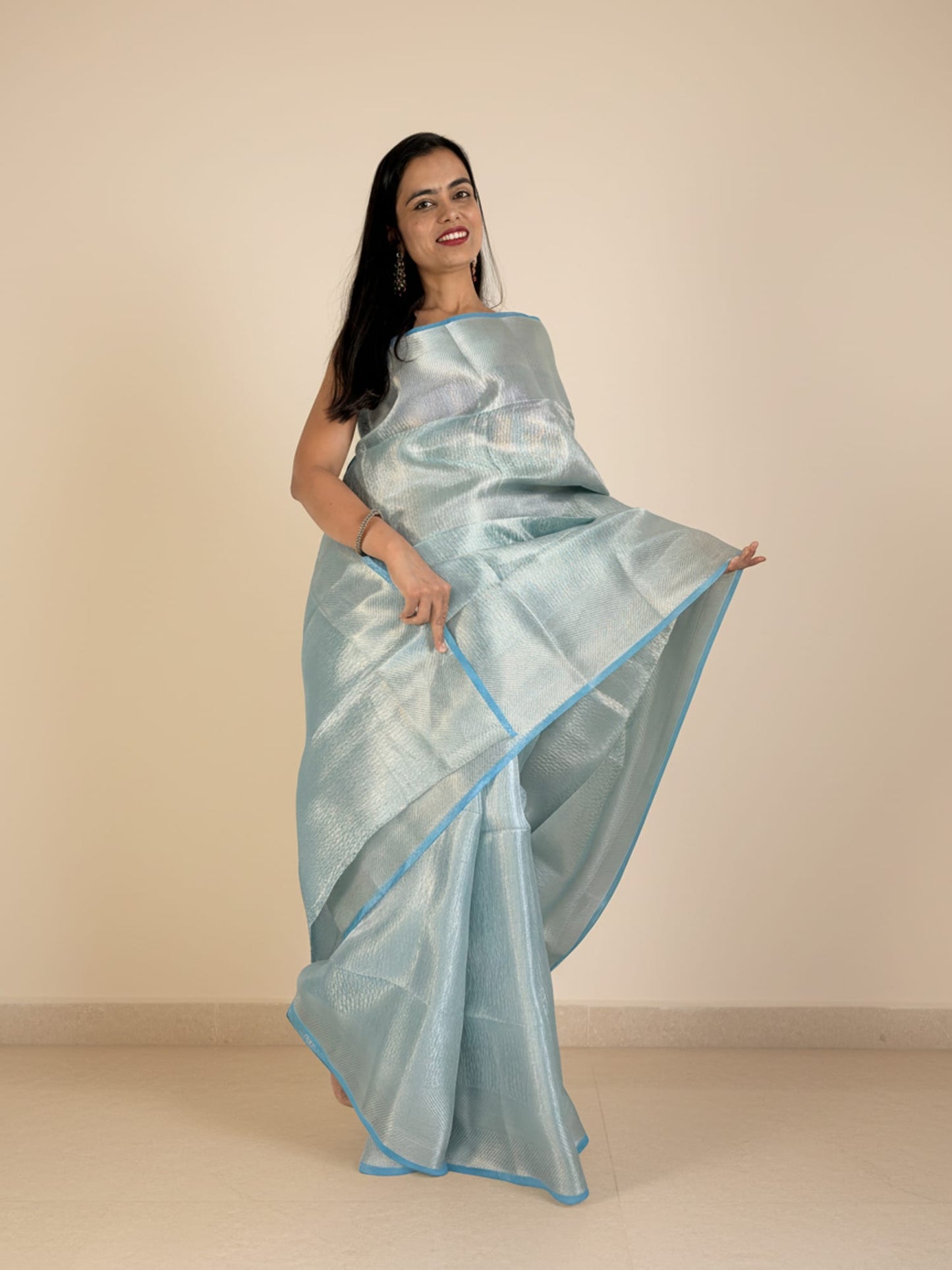 Blue Brocade Saree