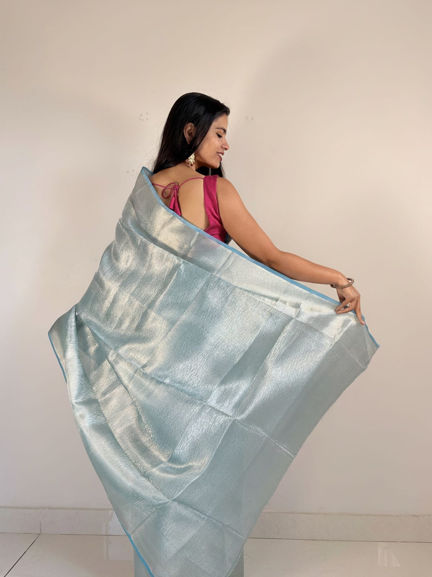 Blue Brocade Saree