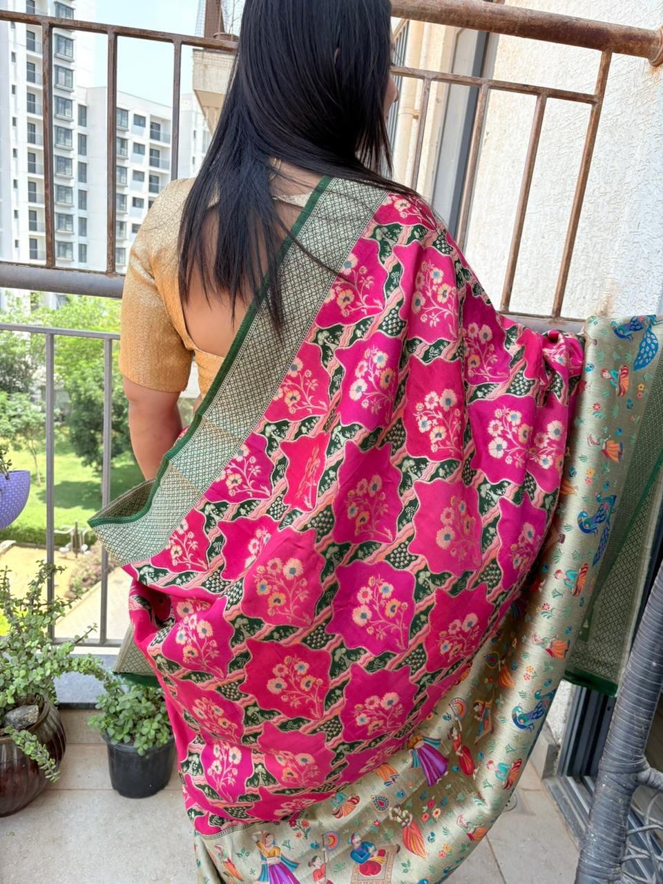 Kashi Rangkaat Pink Green