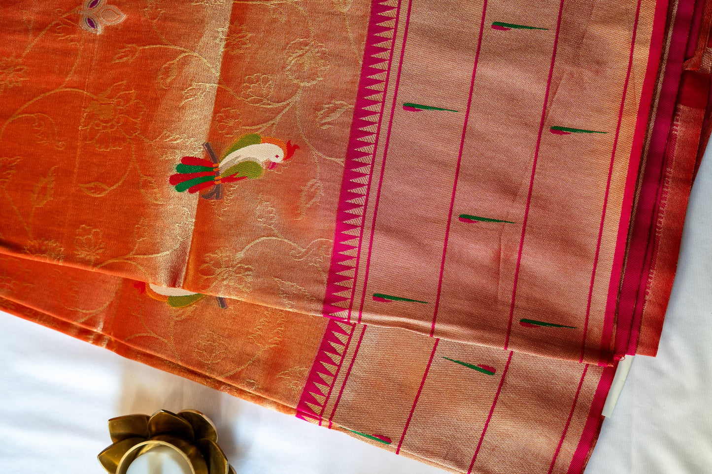 Premium tissue bird print orange