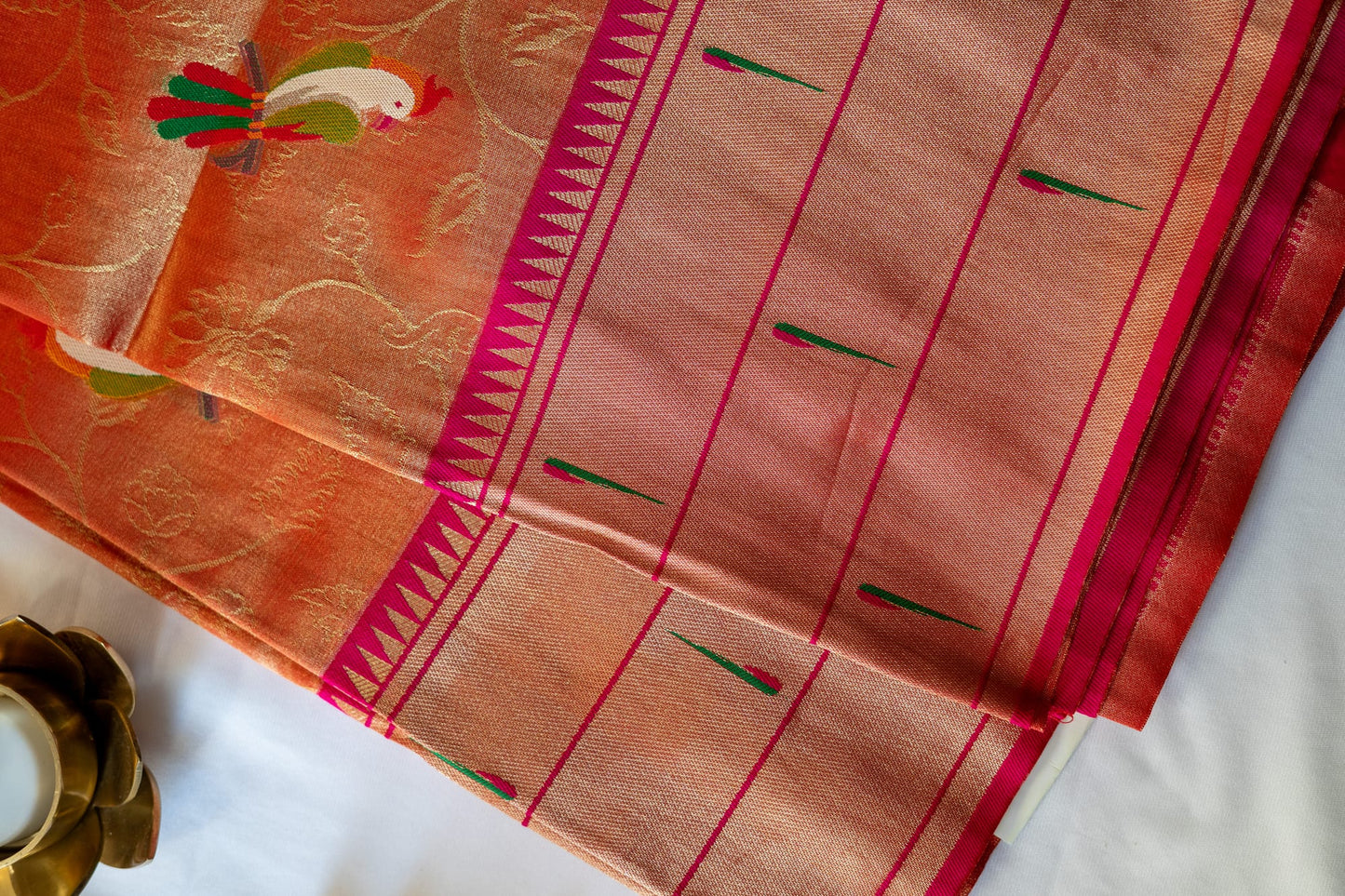 Premium tissue bird print orange