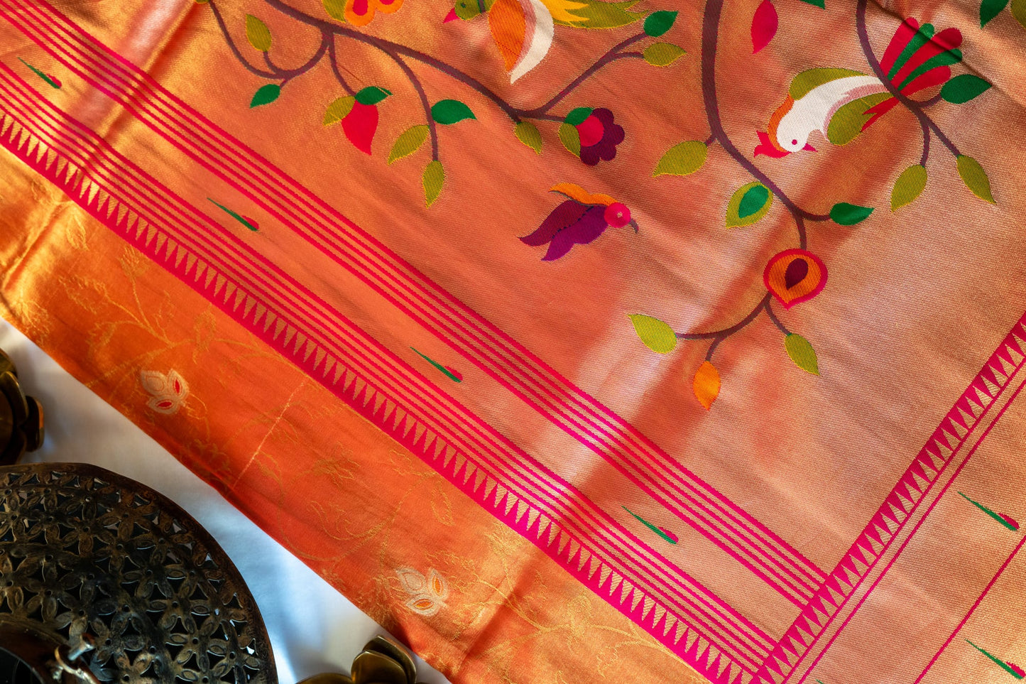 Premium tissue bird print orange