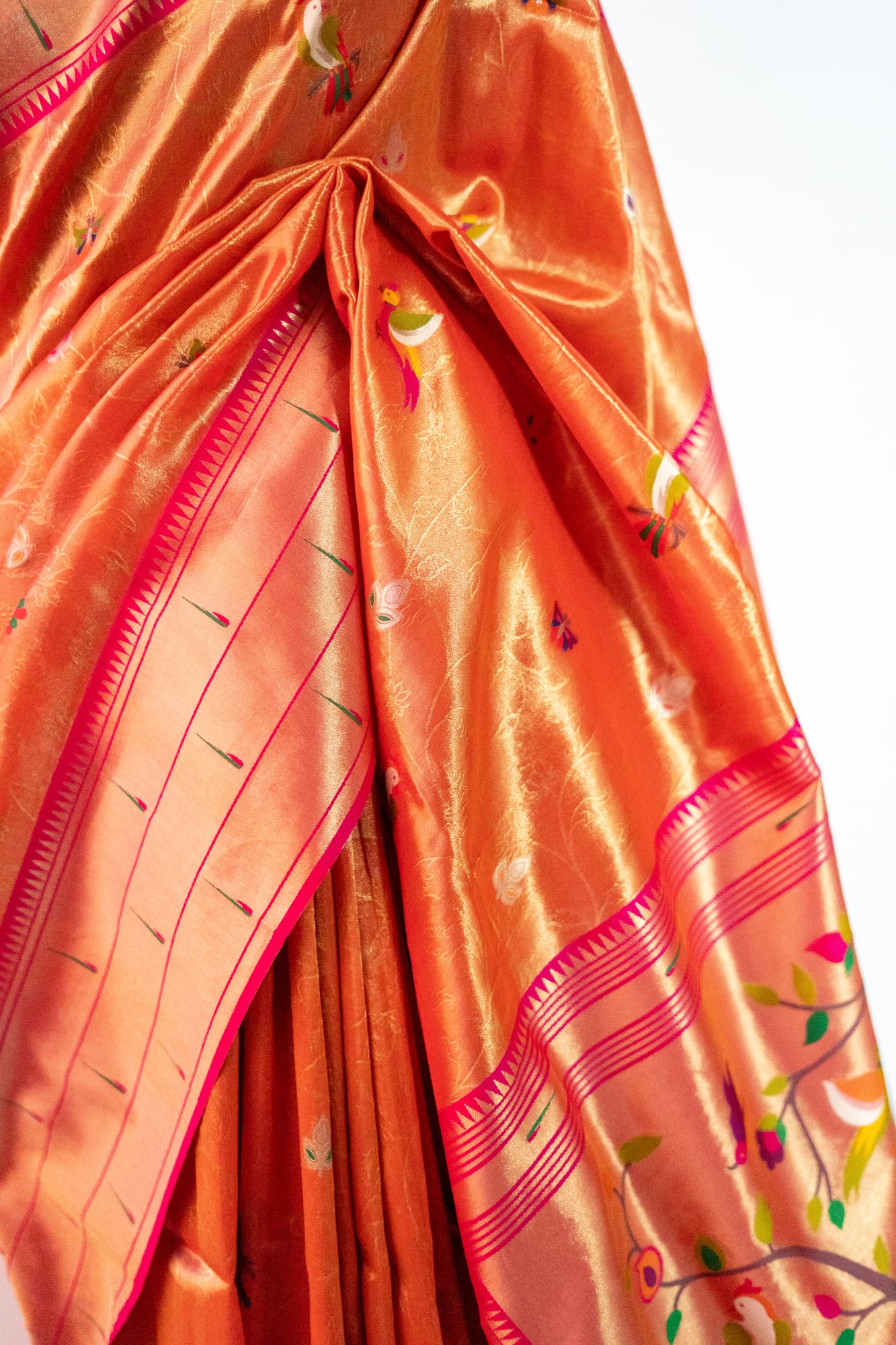 Premium tissue bird print orange