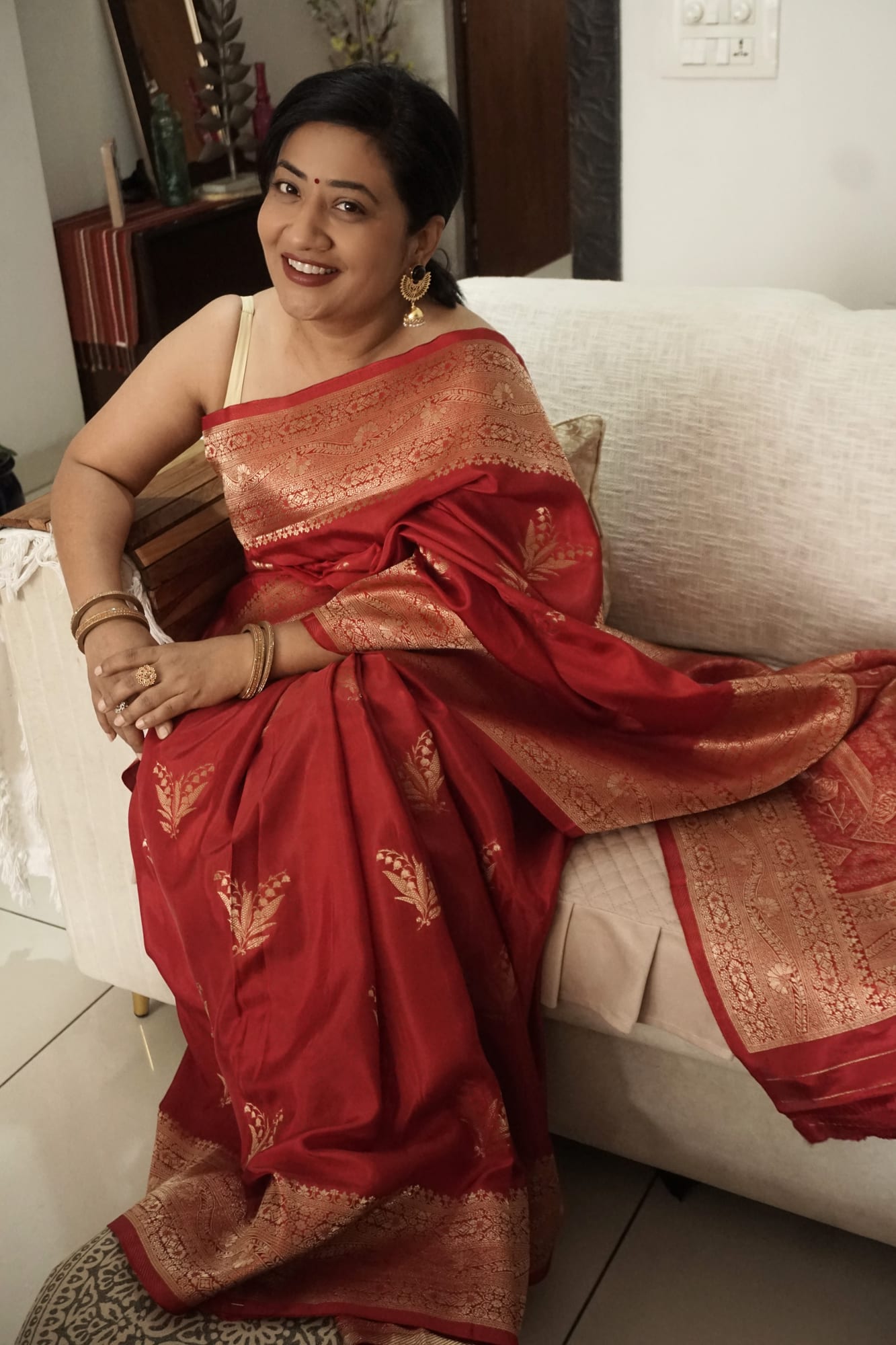 Kashi crepe- Gehra laal