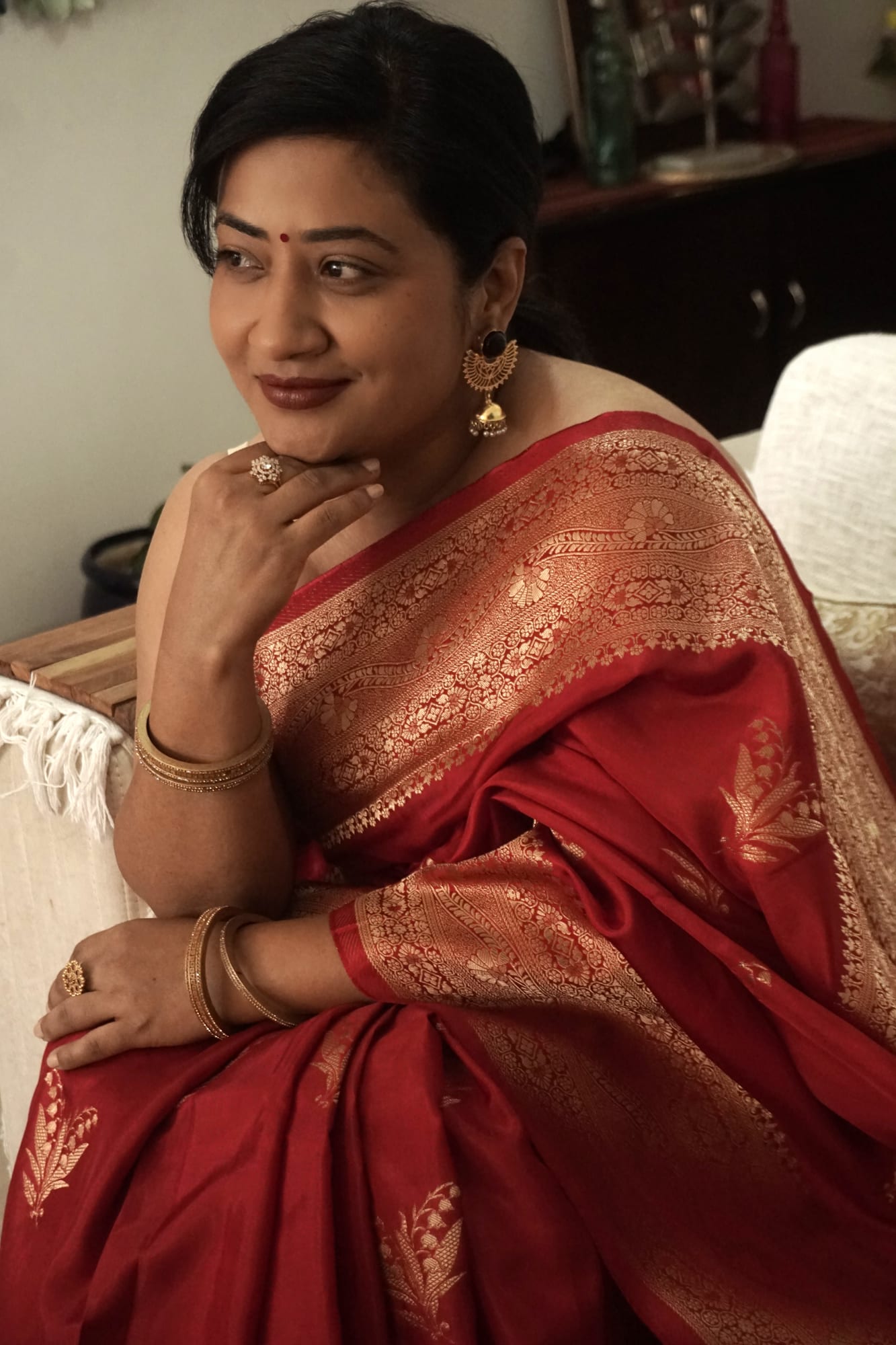 Kashi crepe- Gehra laal