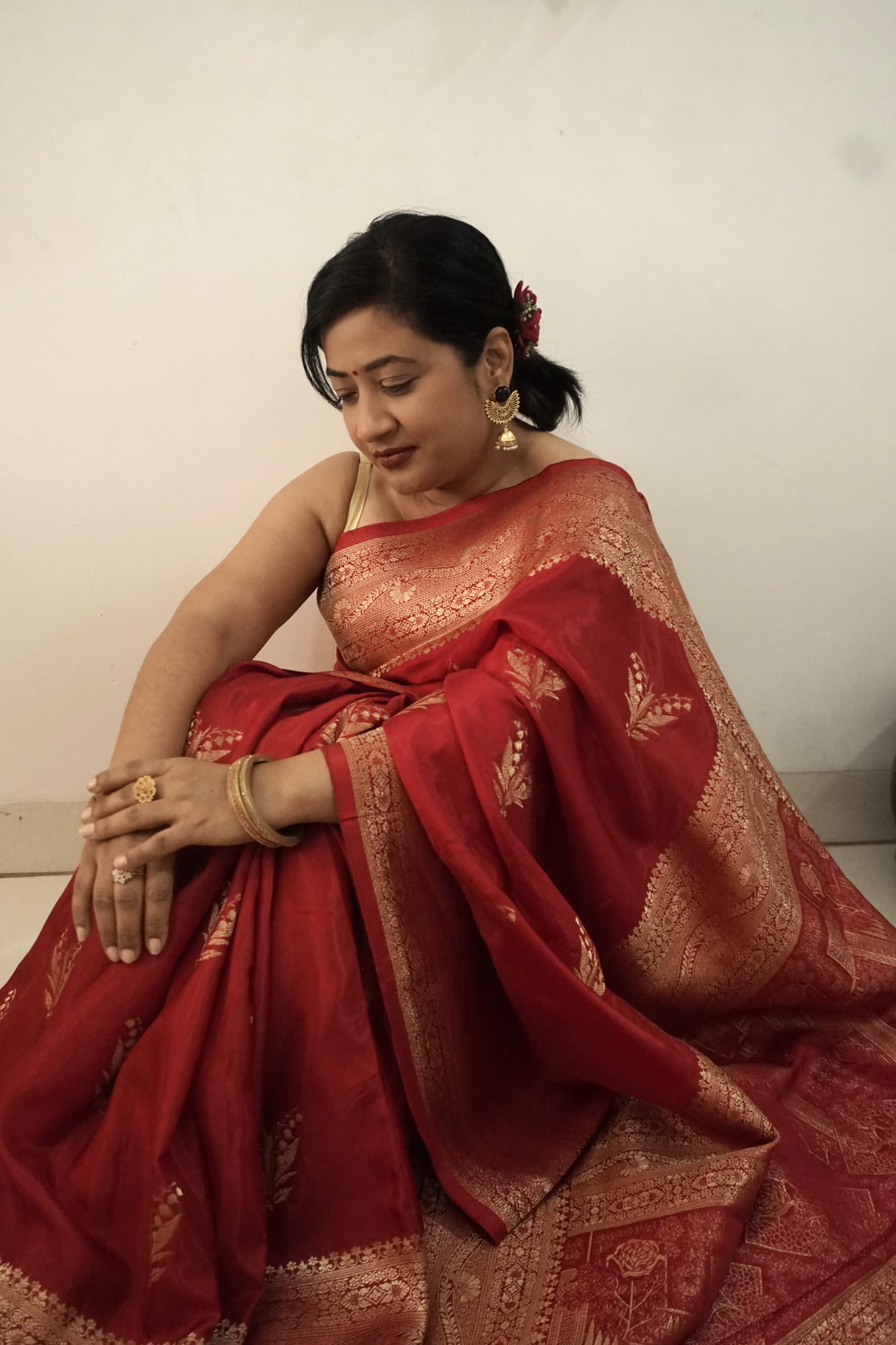 Kashi crepe- Gehra laal