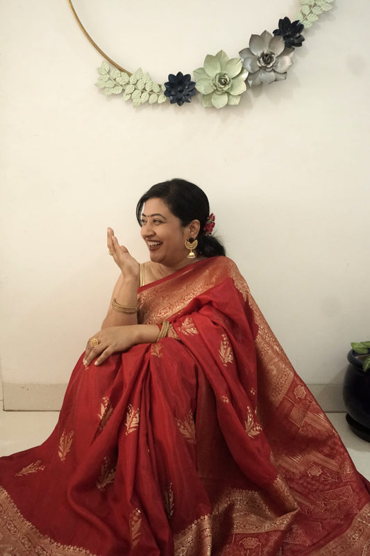 Kashi crepe- Gehra laal
