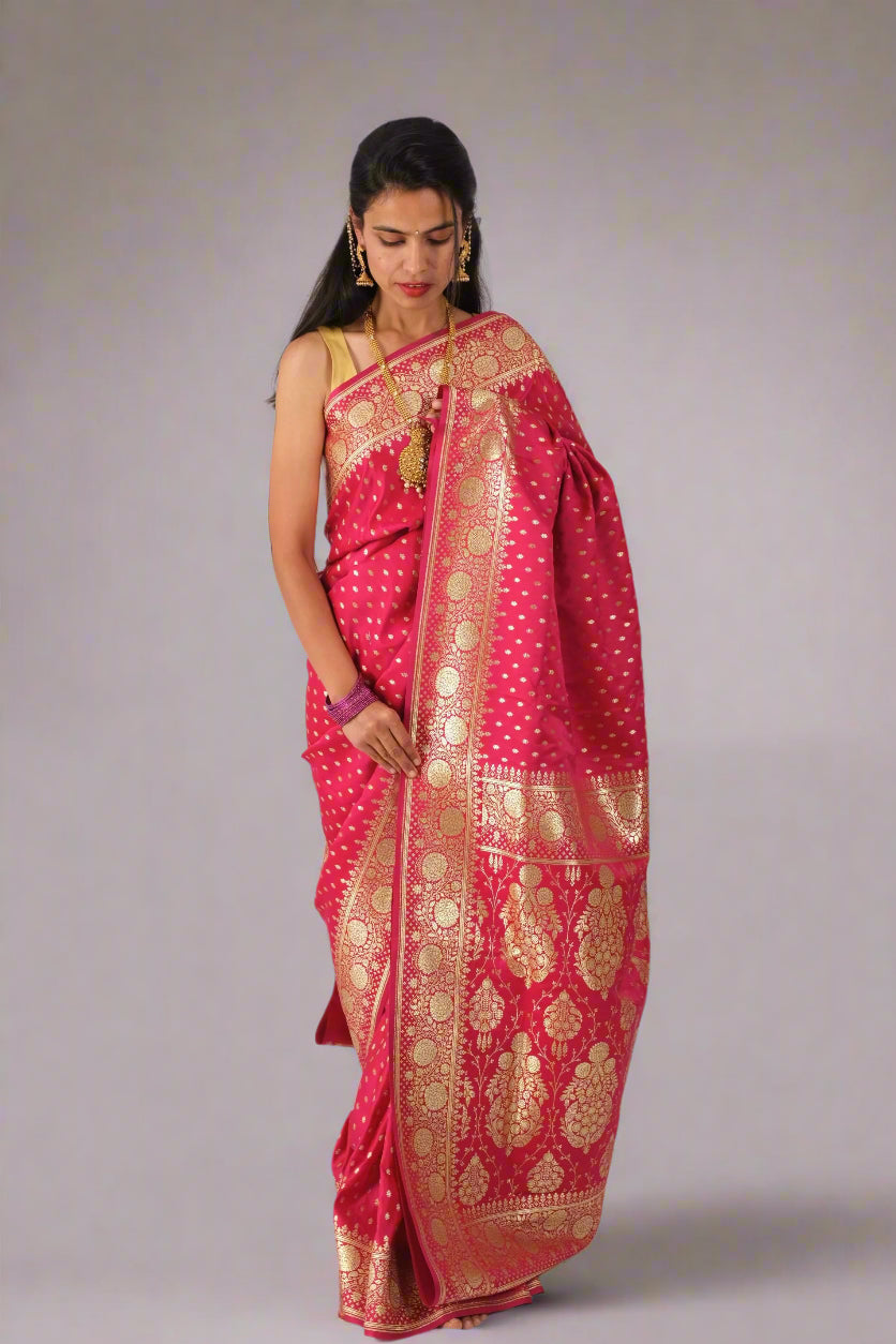 Gajari Katan - Banarasi Saree