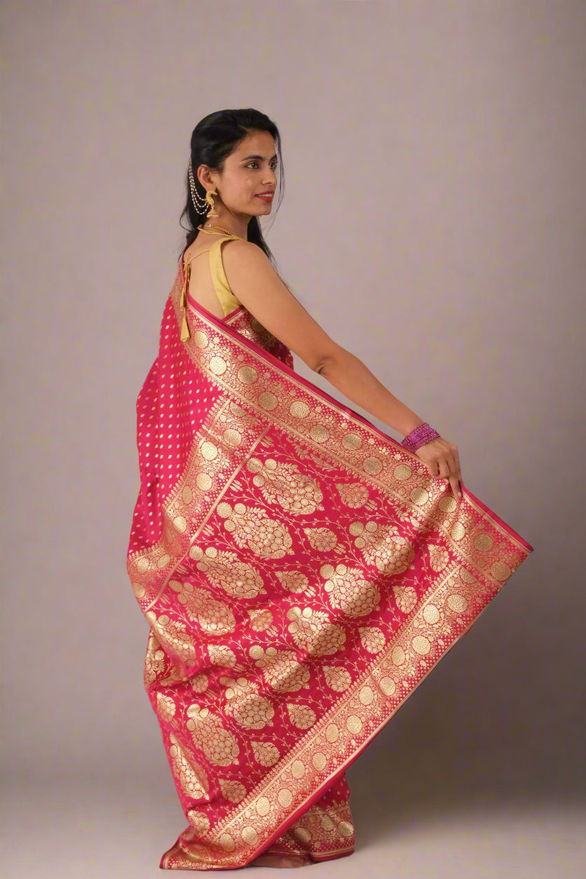 Gajari Katan - Banarasi Saree