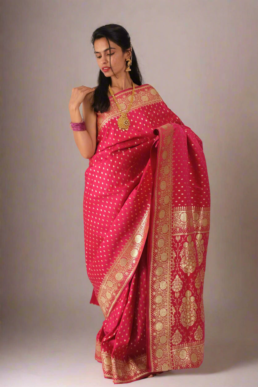 Gajari Katan - Banarasi Saree