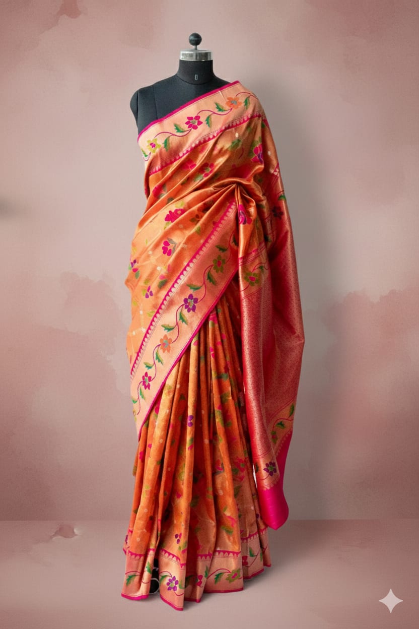 Premium tissue flower print pink