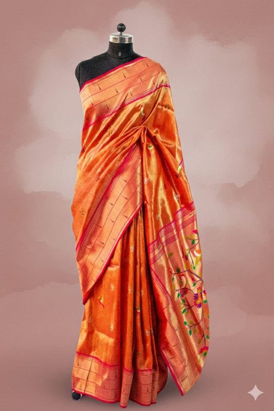 Premium tissue bird print orange