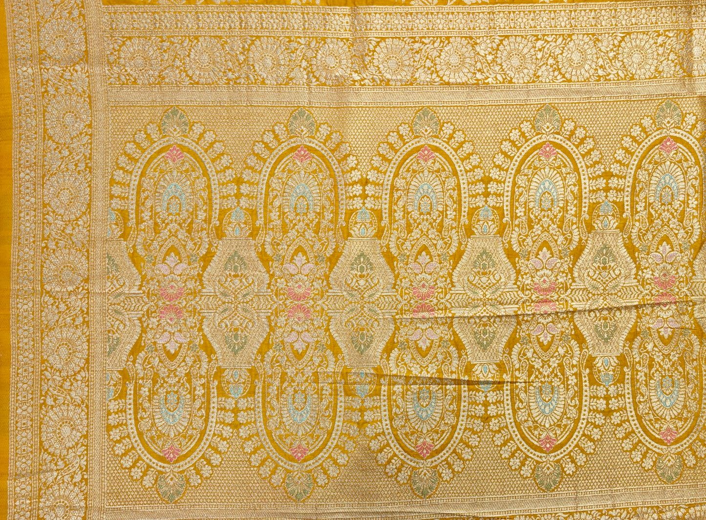 Golden Ray Dola Silk Meenakari - Banarasi Saree