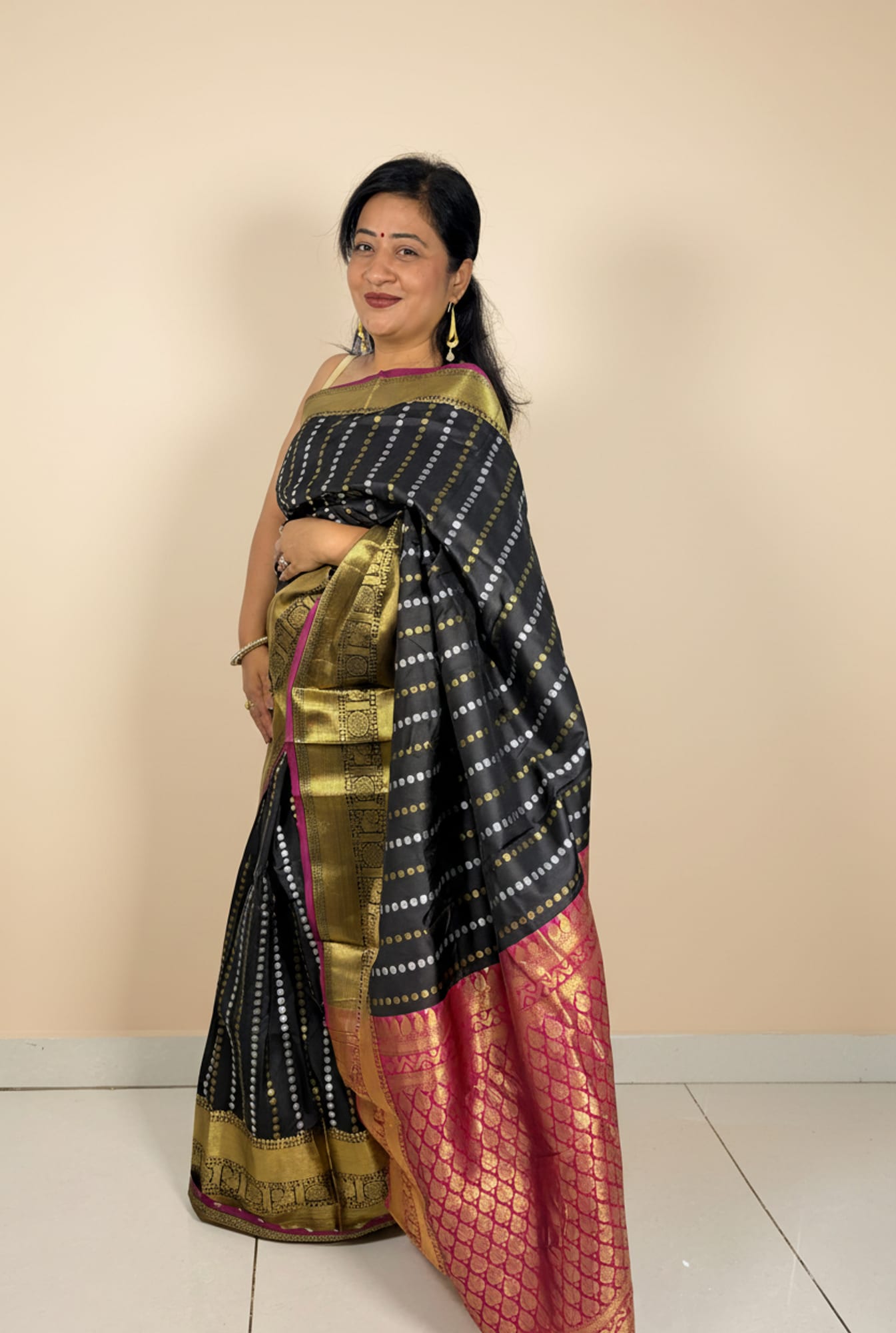 Black Brocade Saree