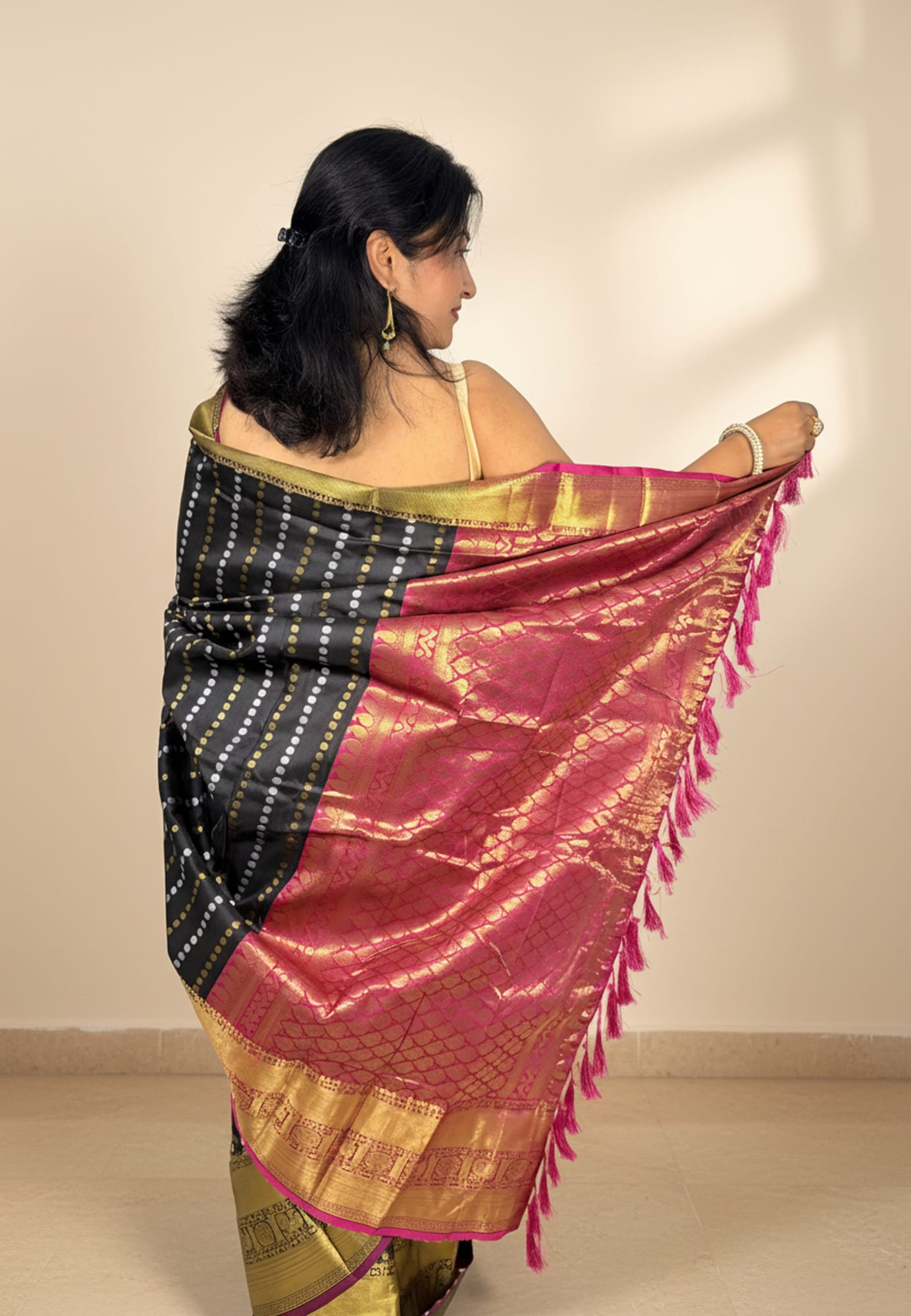 Black Brocade Saree