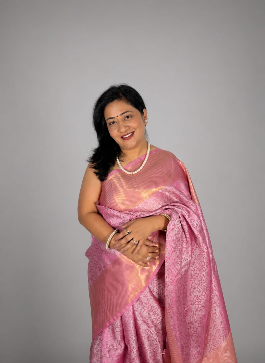 Light Pink Brocade Saree