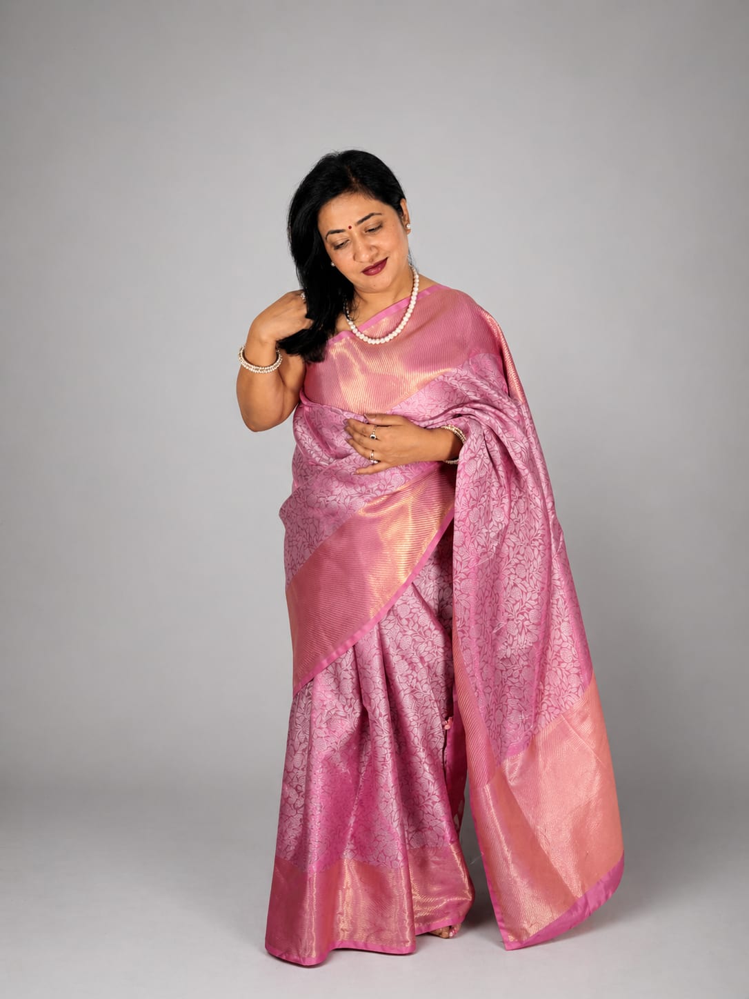Light Pink Brocade Saree