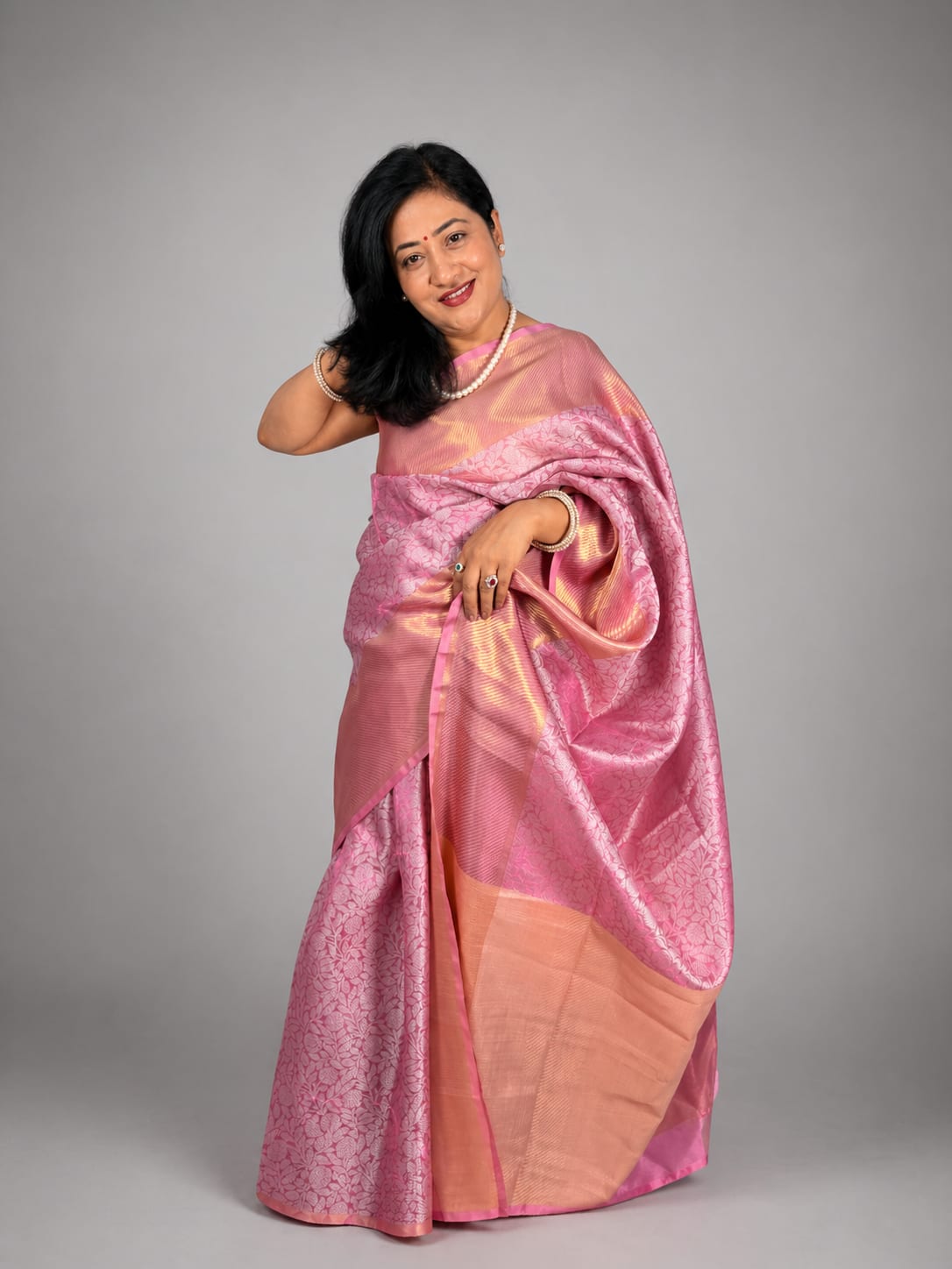 Light Pink Brocade Saree