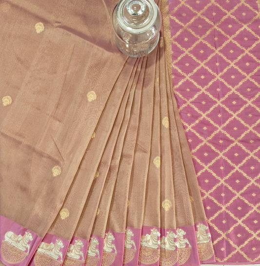 Mauve Mashru Silk - Banarasi Saree