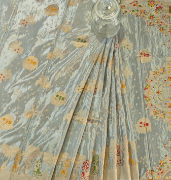 Meenakari Silver - Banarasi Saree