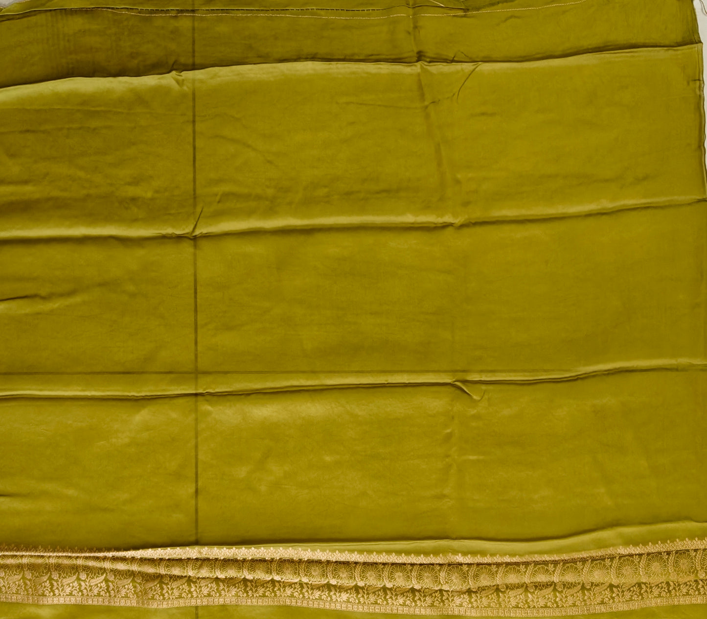 Olive Mashru Silk - Banarasi Saree