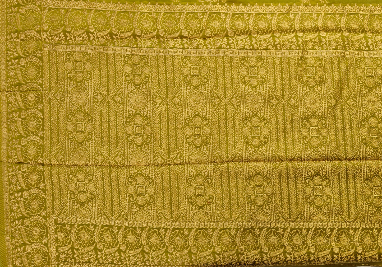 Olive Mashru Silk - Banarasi Saree