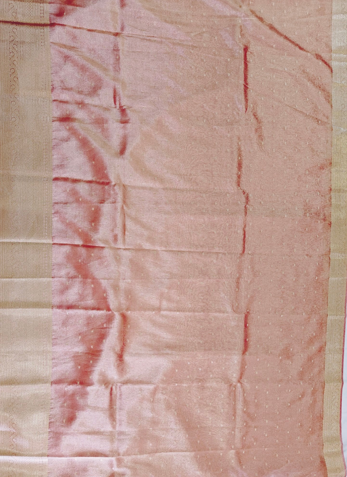 Pinkish Maroon Tissue SIlk - Banarasi Saree