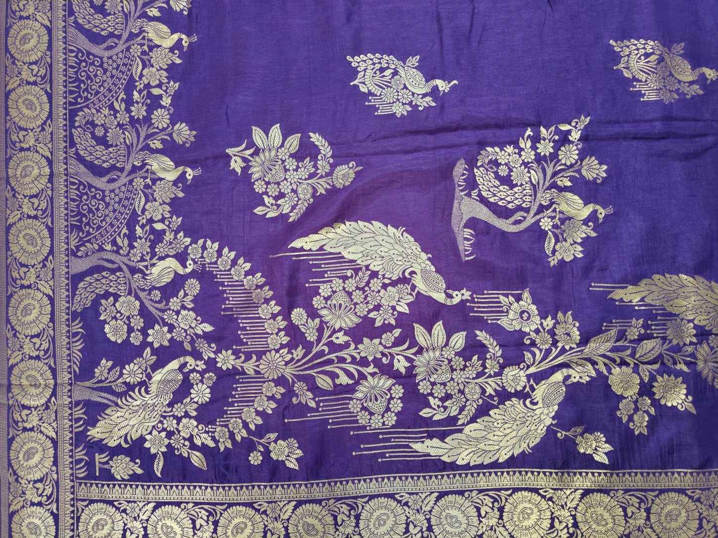 Purple Glow Monga Silk- Banarasi Saree